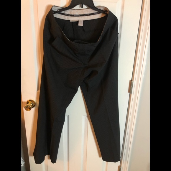 Worthington Stretch dress pants, size 14, Black w/then gray pinned stripes - Picture 1 of 6